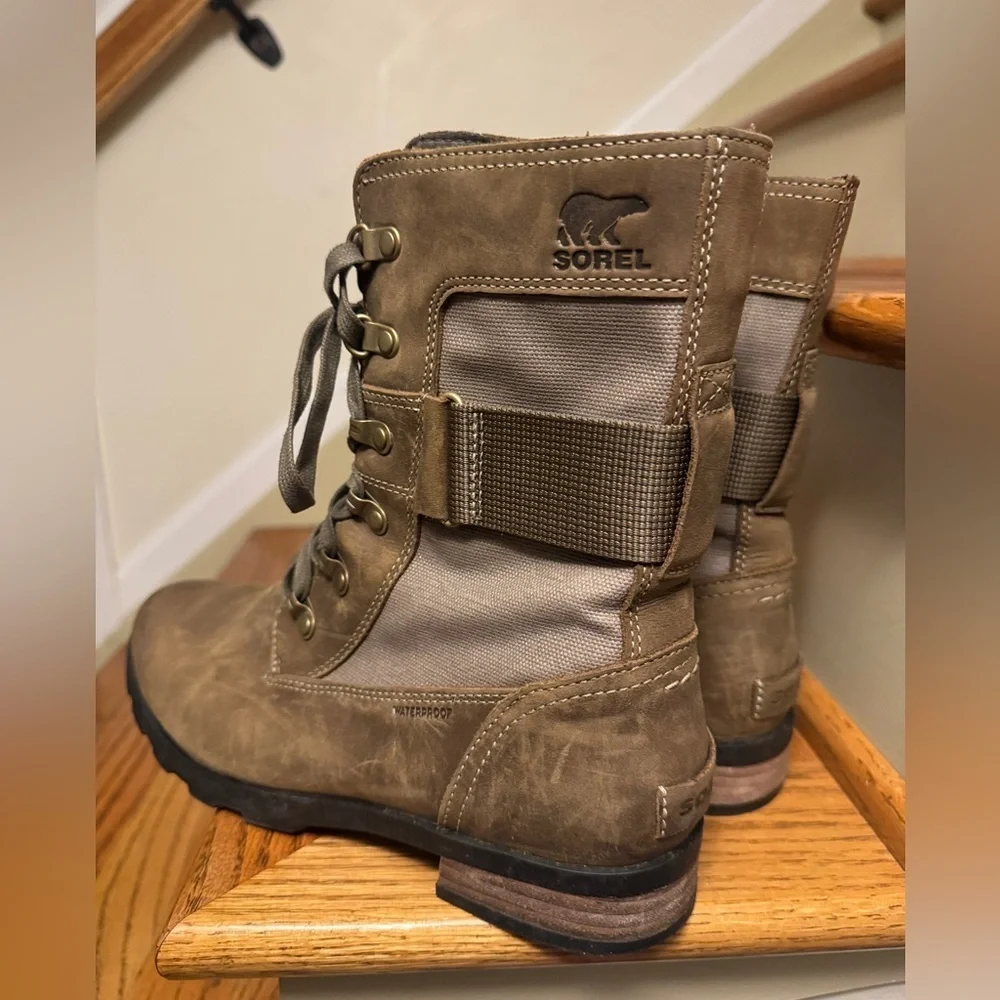 SOREL Women's Emelie™ Leather Brown Conquest Boot 9.5